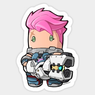 Lil Strong Pink-Hair Soldier Sticker